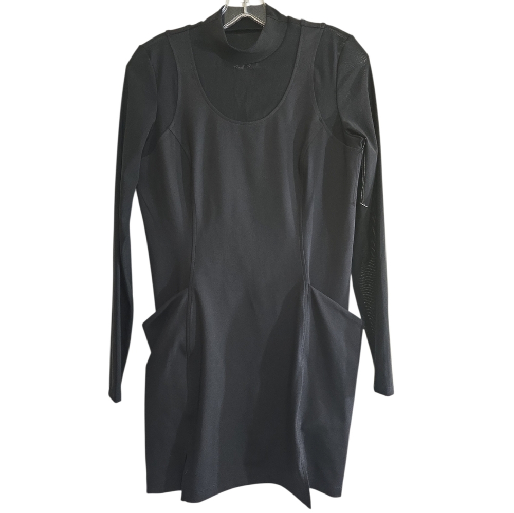 Bad Birdie Hybrid Long Sleeve Black Mini Dress Small Sporty Golf - Picture 2 of 9